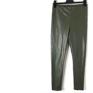 Bagatelle Olive Green Faux Leather Pants Pull-On Stretch Soft Lined Sleek Fit